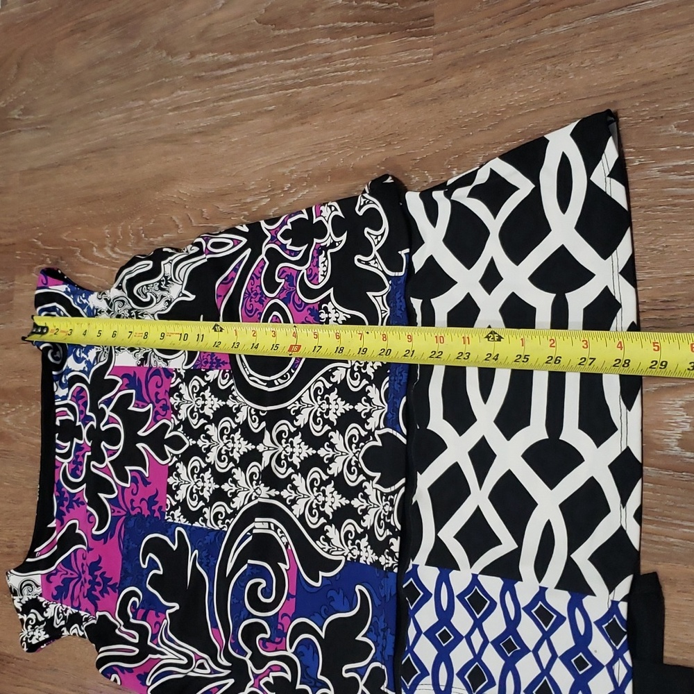 (10) Joseph Ribkoff Abstract Pasiley Colorful Patterned Assymetrical - Picture 4 of 6